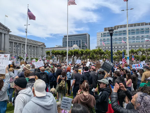 Bay Area ‘Free America’ Walkouts Mark One Year Since Trump’s Second Inauguration, With Multiple Rallies